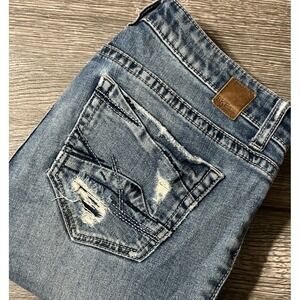 BKE Stella Straight Stretch Low Rise Distressed Jeans SZ 26x31.5 (30x31)